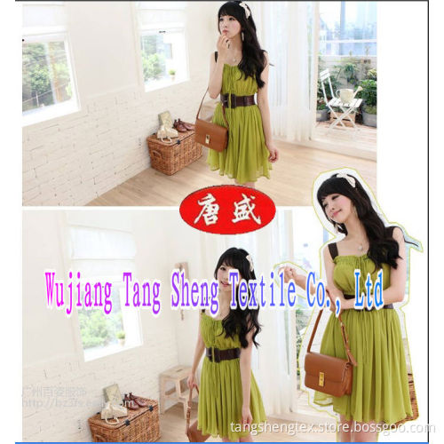 Recycled 100 polyester crinkle chiffon fabric for Dress